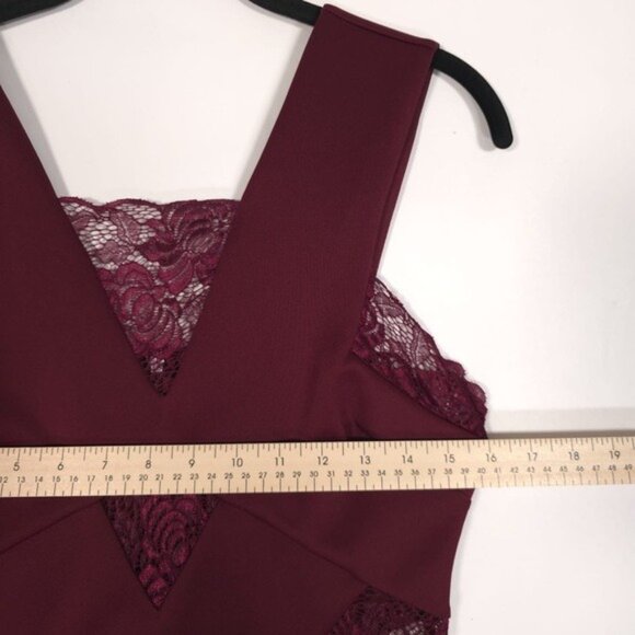 asos Women’s Dress Mini Lace A-Line Fit & Flare Sleeveless Lined Burgundy Size 8 - Picture 4 of 10